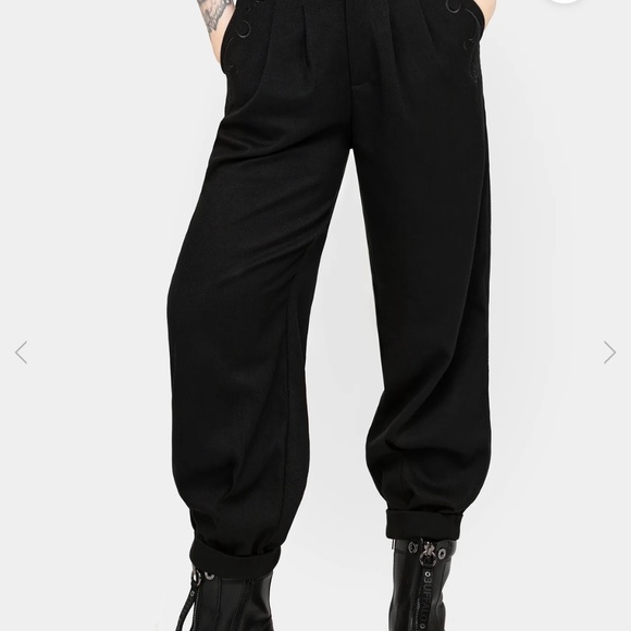 Disturbia Dianne Embroidered Ballon Trousers - Black - Picture 8 of 9